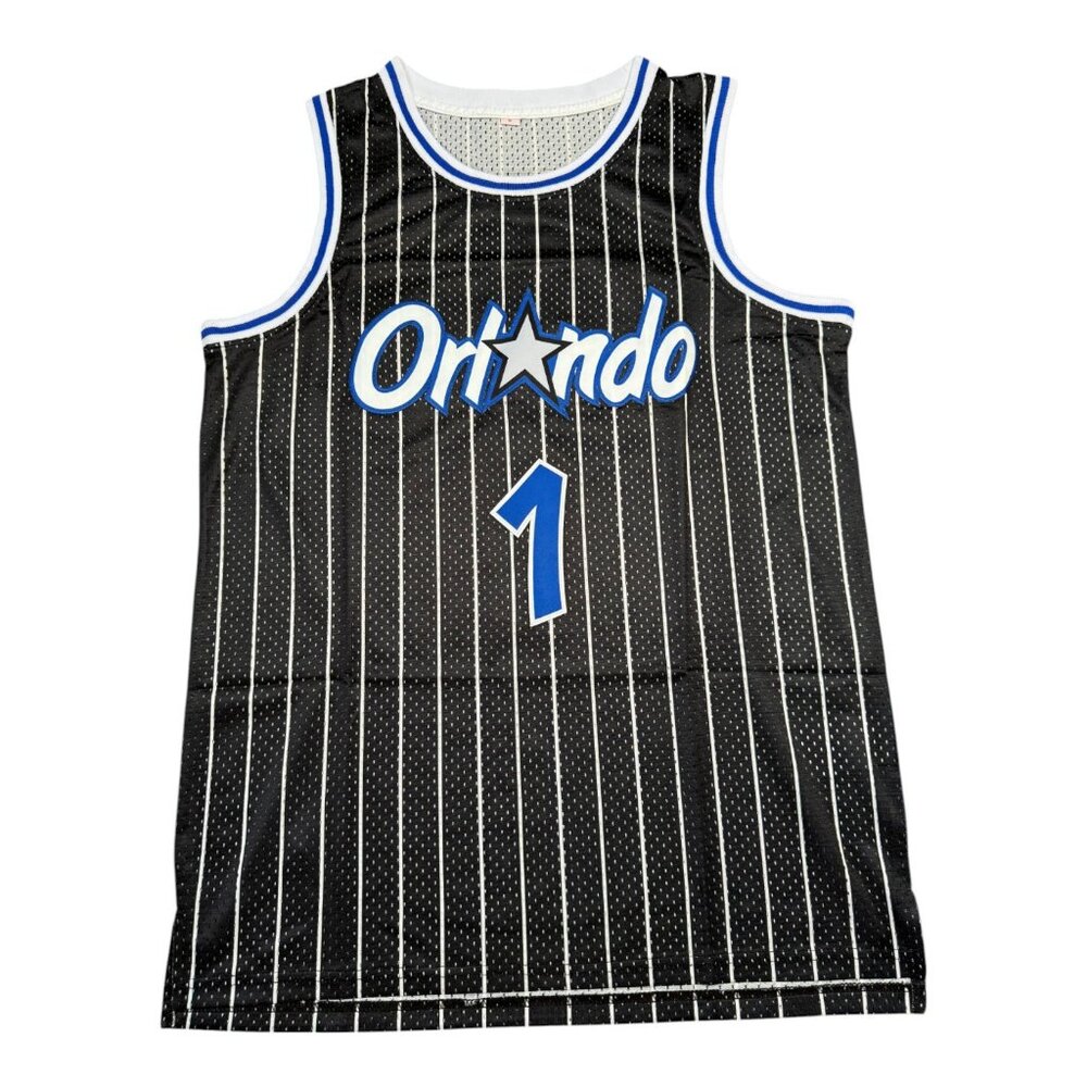 Orlando Magic Anfernee Penny Hardaway Basketball Jersey Pinstripe Stitched Black